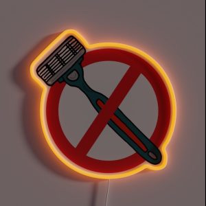 No Shaver Razors Allowed Funny Barber Sign RGB Neon Sign