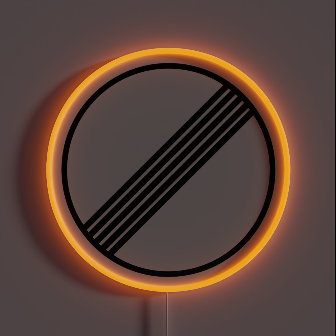 No Speed Limit German Autobahn RGB Neon Sign No Speed Limit German Autobahn RGB Neon Sign