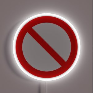 NO Symbol Prohibition Sign Prohibited IN RED RGB Neon Sign