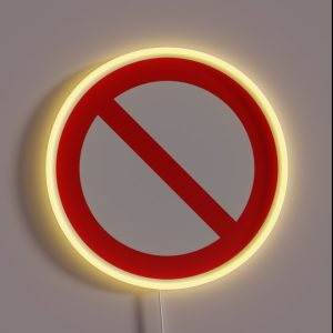 NO Symbol Prohibition Sign Prohibited IN RED RGB Neon Sign