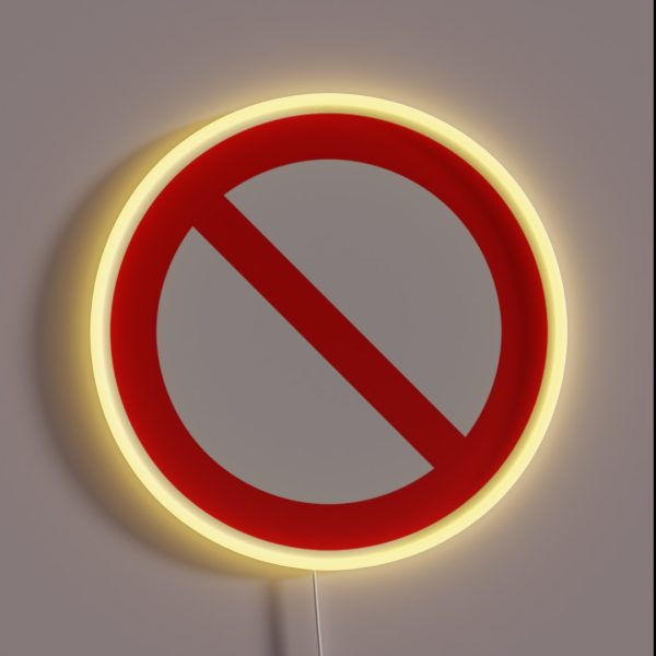 NO Symbol Prohibition Sign Prohibited IN RED RGB Neon Sign