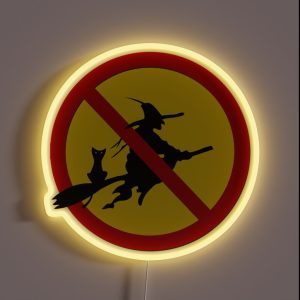 No Witches Allowed Funny Warning Sign RGB Neon Sign