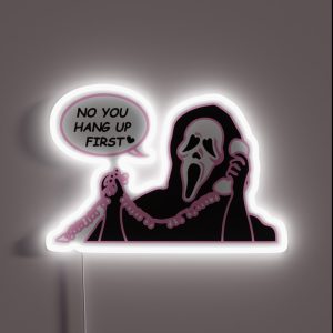 No You Hang Up First Ghost Face Halloween Funny Horror Scream Movie RGB Neon Sign