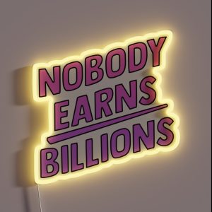 Nobody Earns Billions RGB Neon Sign
