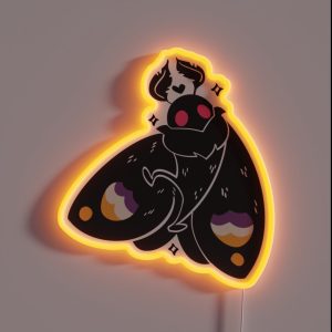 Non Binary Pride Mothman RGB Neon Sign