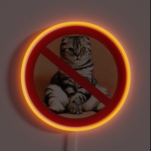 Not Allowed For Cats Sign RGB Neon Sign Not Allowed For Cats Sign RGB Neon Sign