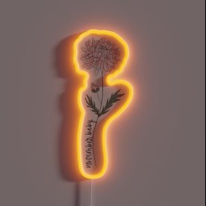 November Baby Birth Month Flower Chrysanthemum Color RGB Neon Sign