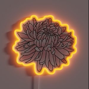 November Birth Month Flower Chrysanthemum Color RGB Neon Sign