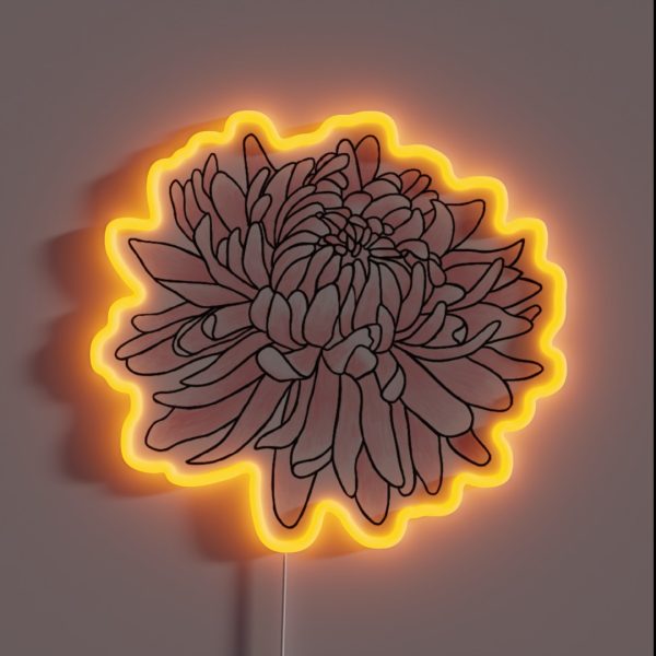 November Birth Month Flower Chrysanthemum RGB Neon Sign