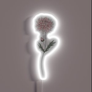 November Birth Month Flower Chrysanthemum Color RGB Neon Sign