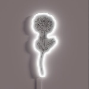November Birth Month Flower Chrysanthemum RGB Neon Sign