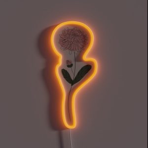 November Flower Chrysanthemum Color RGB Neon Sign