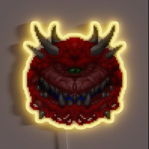 NSM100 Elite Gaming Doom Cacodemon Logo RGB Neon Sign