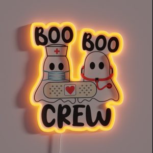 Nurse Boo Hunters Halloween Healthcare Ghost RGB Neon Sign