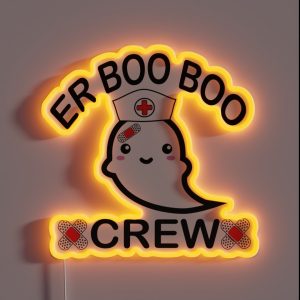 Nurse Ghost ER Boo Boo Crew RGB Neon Sign