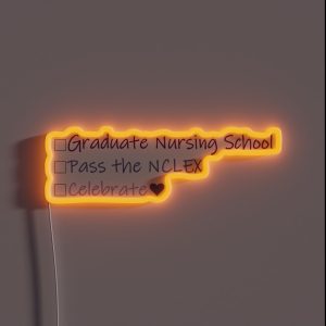 Nursing School Check List In Purple RGB Neon Sign