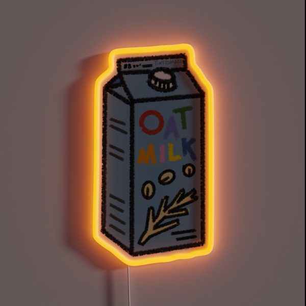 Oat Milk Carton RGB Neon Sign