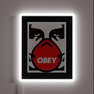 OBEY Giant Shepard Fairey Face Mask Pop Art RGB Neon Sign