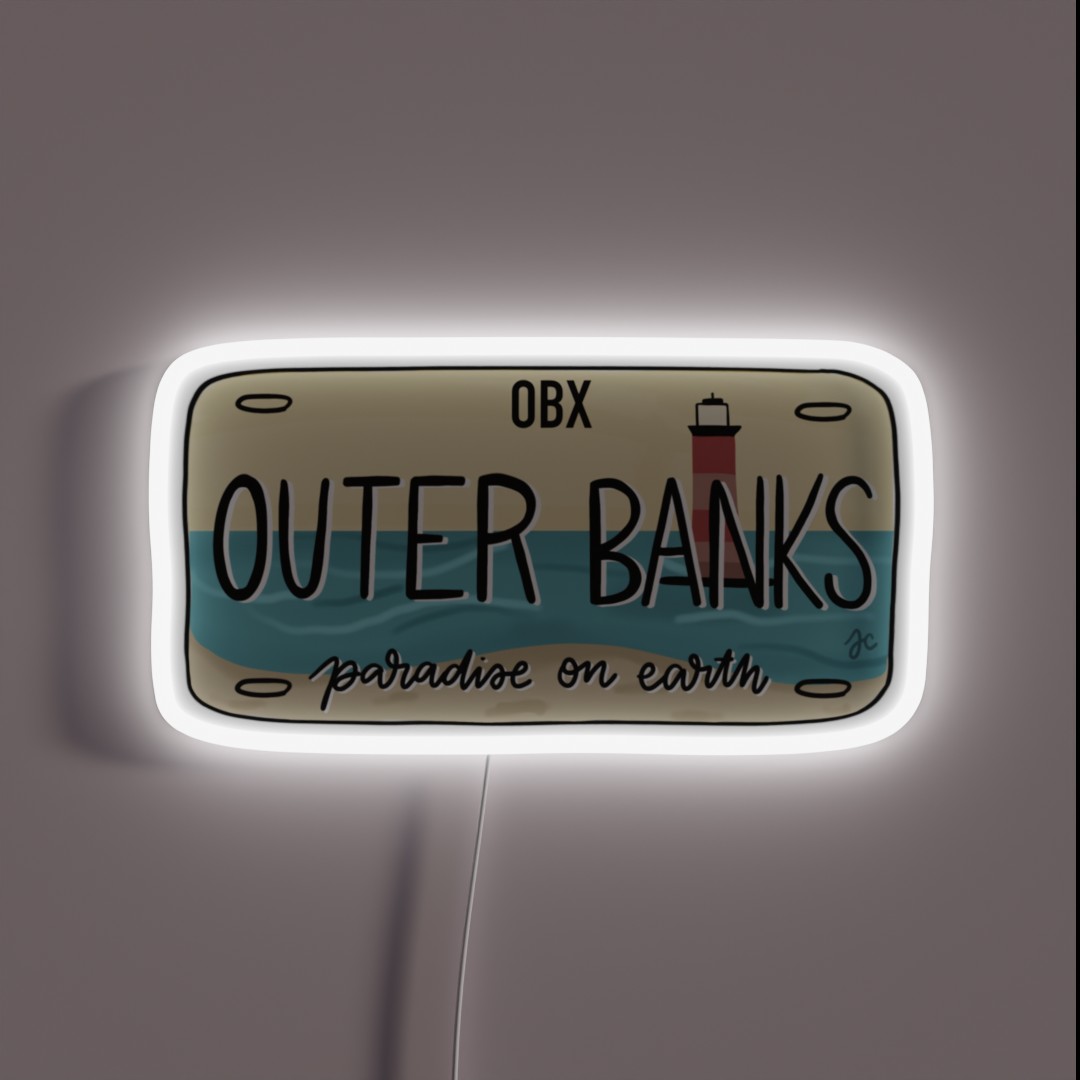 OBX License Plate Muted RGB Neon Sign OBX License Plate Muted RGB Neon Sign