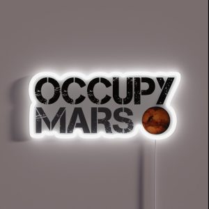 Occupy Mars Space Planet Spacex RGB Neon Sign