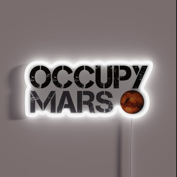 Occupy Mars Space Planet Spacex RGB Neon Sign