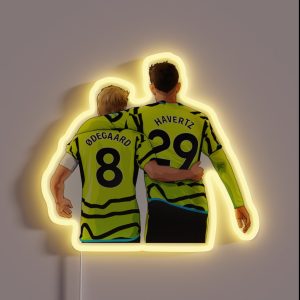 Odegaard X Havertz Arsenal RGB Neon Sign Odegaard X Havertz Arsenal RGB Neon Sign