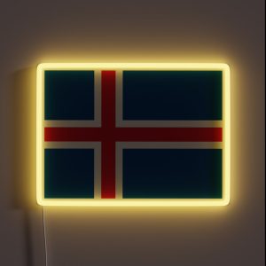 Official Flag Of Iceland RGB Neon Sign