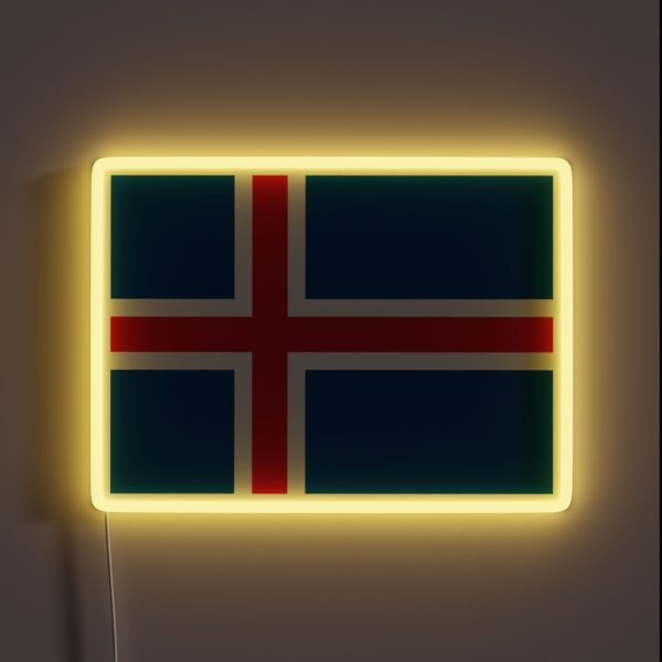 Official Flag Of Iceland RGB Neon Sign