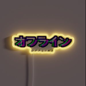 Offline Vaporwave Japanese Characters RGB Neon Sign Offline Vaporwave Japanese Characters RGB Neon Sign