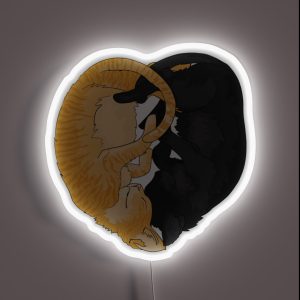 Ogg And Flac Black And Orange Tabby Kitten Heart RGB Neon Sign Ogg And Flac Black And Orange Tabby Kitten Heart RGB Neon Sign