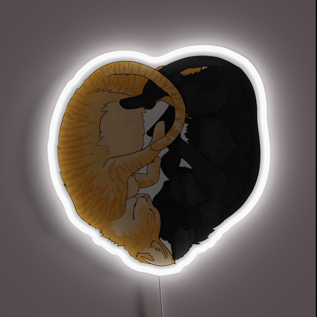 Ogg And Flac Black And Orange Tabby Kitten RGB Neon Sign Ogg And Flac Black And Orange Tabby Kitten RGB Neon Sign