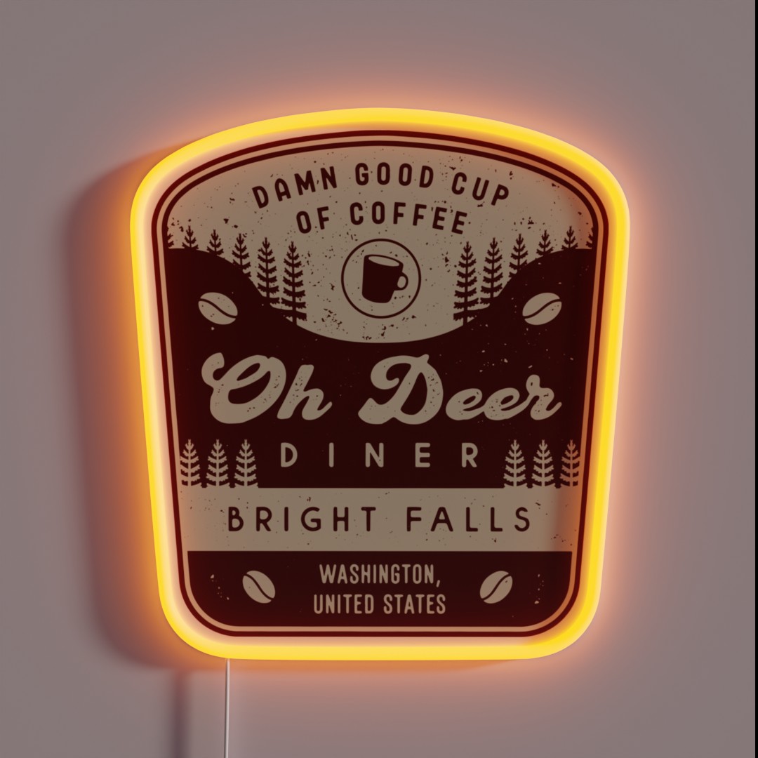 Oh Deer Diner Emblem RGB Neon Sign Oh Deer Diner Emblem RGB Neon Sign