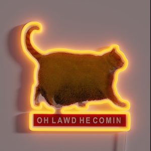 Oh Lawd He Comin Chonk Chart Meme RGB Neon Sign