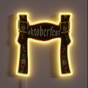 Oktoberfest Lederhosen Costume Cute German Bavarian Men Boys RGB Neon Sign