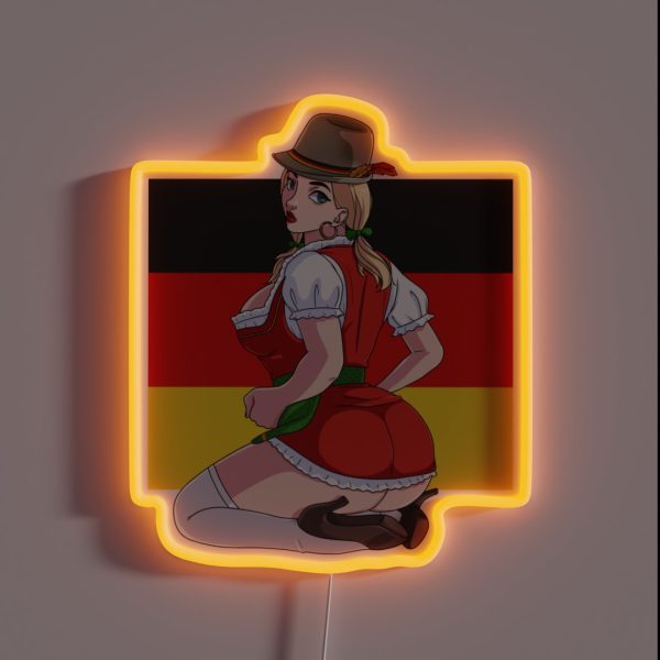 Oktoberfest Sexy Dirndl Dress Beer Girl Prost RGB Neon Sign