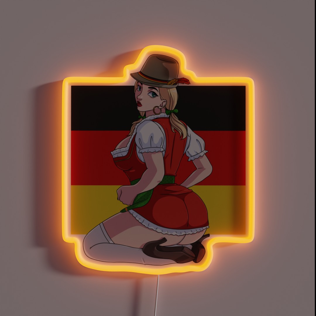 Oktoberfest Sexy Dirndl Dress Beer Girl Prost RGB Neon Sign Oktoberfest Sexy Dirndl Dress Beer Girl Prost RGB Neon Sign