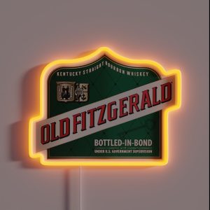 Old Fitzgerald Label Kentucky Straight Bourbon Whiskey Classic RGB Neon Sign