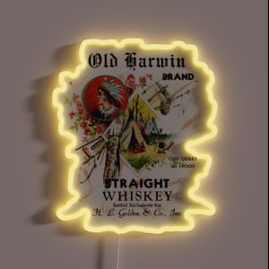 Old Harwin Brand Straight Whiskey RGB Neon Sign
