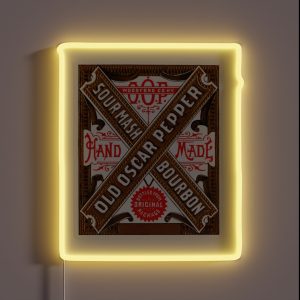 Old Oscar Pepper Sour Mash Bourbon Woodford County Kentucky RGB Neon Sign Old Oscar Pepper Sour Mash Bourbon Woodford County Kentucky RGB Neon Sign