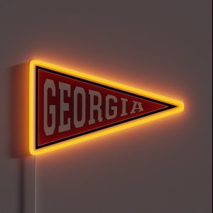 Old School College Pennant For GEORGIA RGB Neon Sign