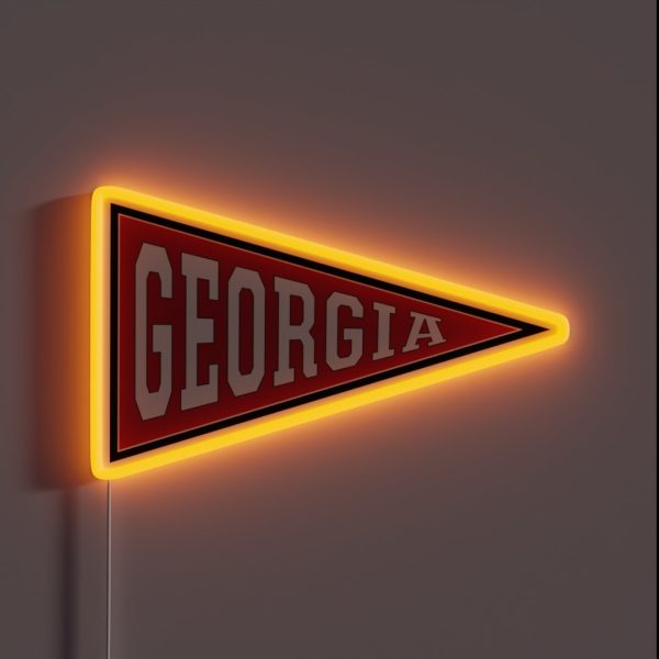 Old School College Pennant For GEORGIA RGB Neon Sign