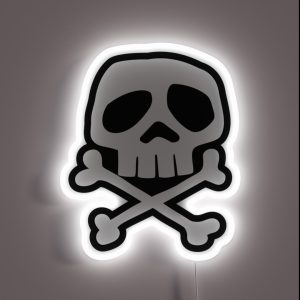Old School Punk Rock Skull RGB Neon Sign