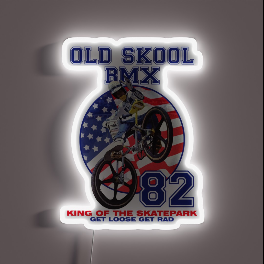 OLD SKOOL BMX King Of The Skatepark USA RGB Neon Sign OLD SKOOL BMX King Of The Skatepark USA RGB Neon Sign