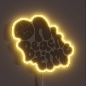 On Beach Time Sandy Shores Beach Lettering RGB Neon Sign On Beach Time Sandy Shores Beach Lettering RGB Neon Sign
