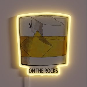 On The Rocks Whisky And Climbing RGB Neon Sign