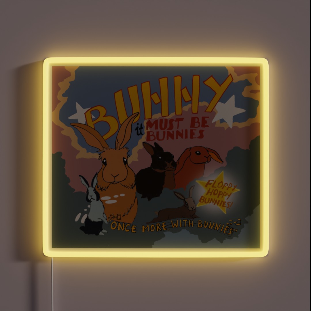 Once More With Bunnies RGB Neon Sign Once More With Bunnies RGB Neon Sign