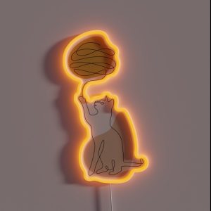One Line Cat RGB Neon Sign