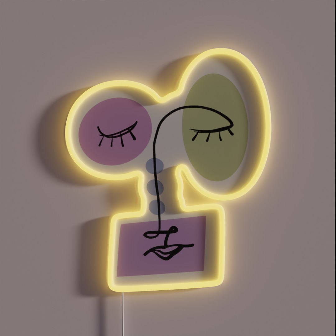 One Line Doodle RGB Neon Sign One Line Doodle RGB Neon Sign