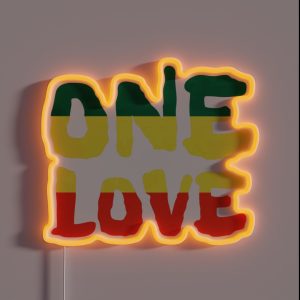 One Love Reggae Rasta Peace Weed Stoner RGB Neon Sign One Love Reggae Rasta Peace Weed Stoner RGB Neon Sign