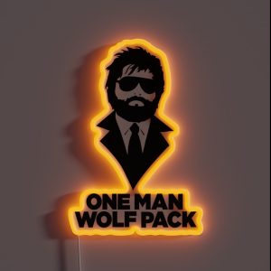 One Man Wolf Pack RGB Neon Sign